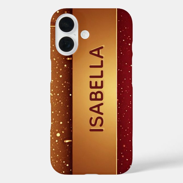 Red Dripping Paint Over Gold Glitter Background Case-Mate iPhone Case (Back)