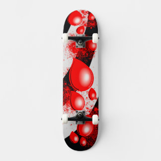 Red Drops – Abstract Skateboard Design