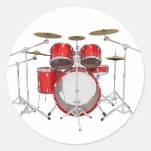 Red Drum Kit: Classic Round Sticker