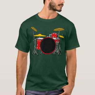 Red Drum Kit Drummer Musician T-Shirt