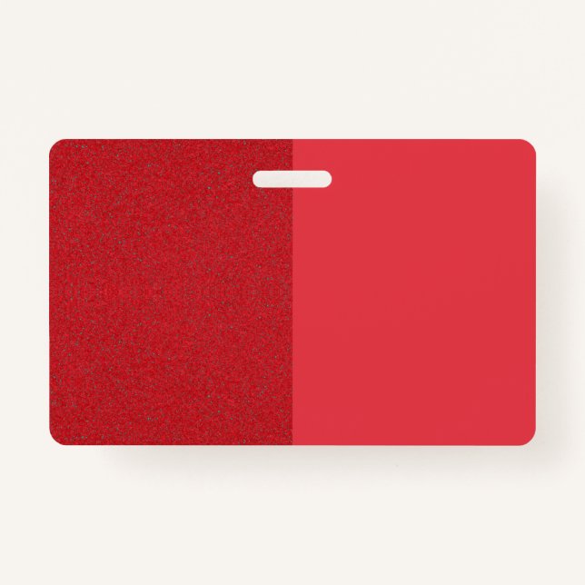 Red Dual-Tone Vertical Split Badge – Customisable ID Badge (Front)