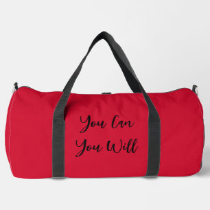 Red Duffel Bag Motivational Gym Bag Travel Duffel