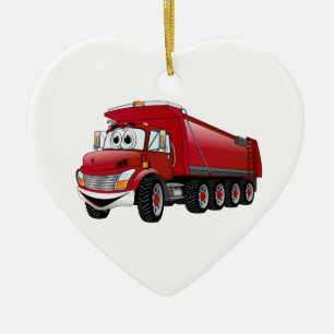 Red  Dump Truck 10w Cartoon Ceramic Tree Decoration