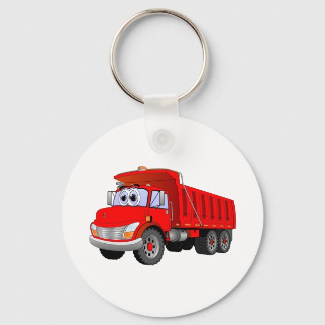 Red Dump Truck Cartoon Key Ring (Front)