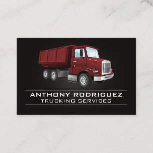 Red Dump Truck   Construction Vehicle Business Card