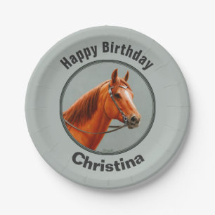 Red Dun Chestnut Sorrel Western Quarter Horse Pape Paper Plate