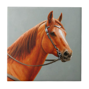 Red Dun Chestnut Sorrel Western Quarter Horse Tile