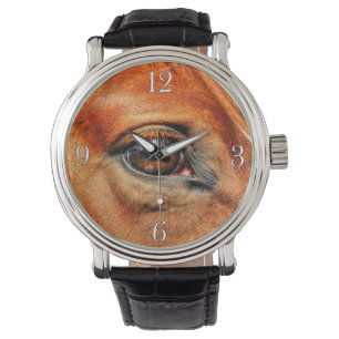 Red Dun Horse Eye Equine Photo Portrait Watch