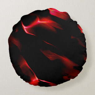 Red dunes under night darkness round cushion