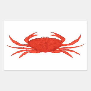 Red Dungeness Crab Logo Rectangular Sticker