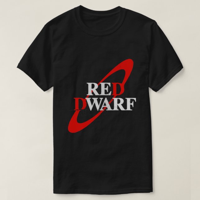 Red Dwarf Distressed Logo Pocket Position  Essenti T-Shirt (Design Front)