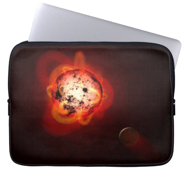 Red Dwarf Star Orbited By A Hypothetical Exoplanet Laptop Sleeve (Front)