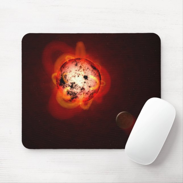 Red Dwarf Star Orbited By A Hypothetical Exoplanet Mouse Pad (With Mouse)