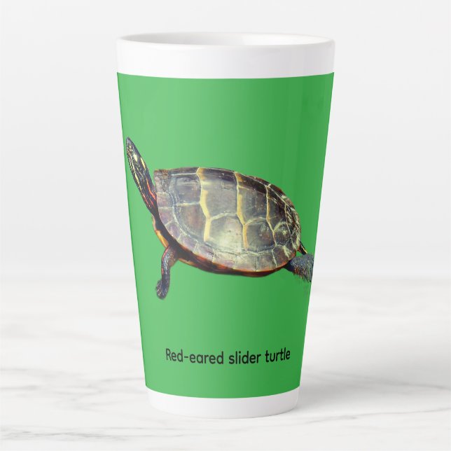 Red-eared slider turtle  latte mug (Front)