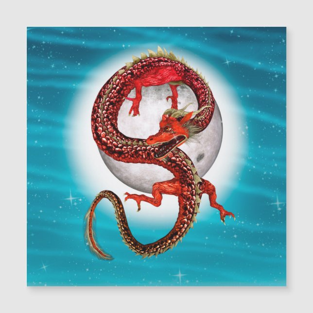 Red Eastern Dragon - Mythical Fantasy Creature (Front)