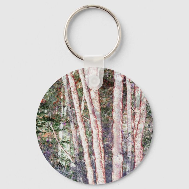 Red-Edged Trees Key Ring (Front)