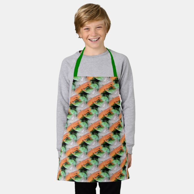 Red Eft Orange Salamander Animal Pattern    Apron (Worn)