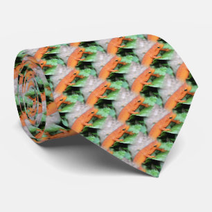 Red Eft Orange Salamander Nature Pattern Tie