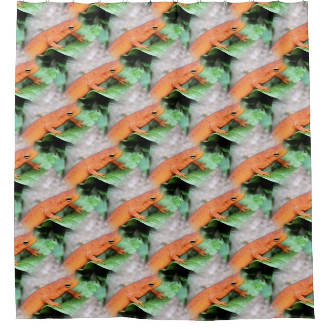 Red Eft Salamander Animal Nature Pattern  Shower Curtain (Front)