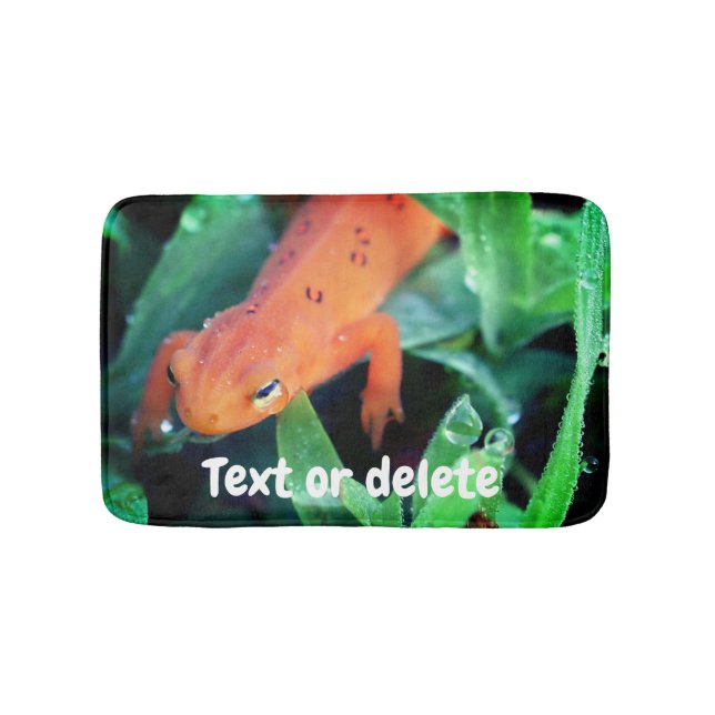 Red Eft Salamander Raindrop On Eye Personalised Bath Mat (Front)