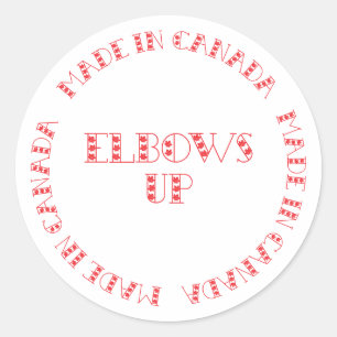 Red Elbows Up Made In Canada Classic Round Sticker