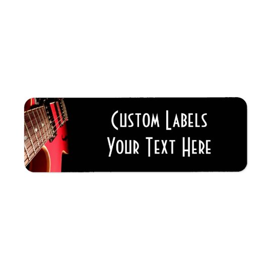 Red Electric Guitar Photo - PERSONALIZE Return Address Label