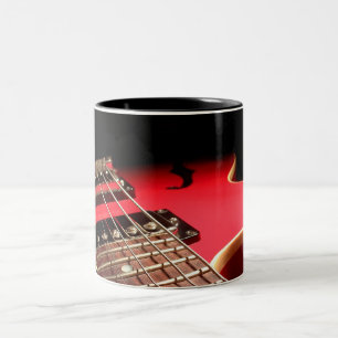 Red Electric Guitar Two-Tone Coffee Mug