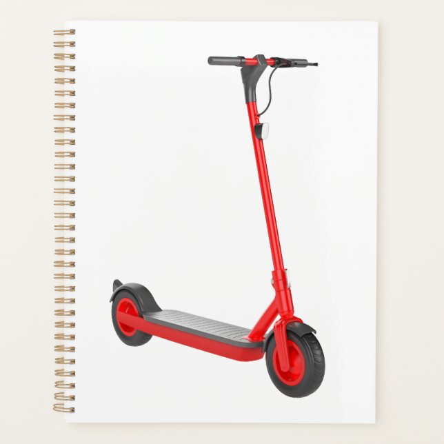 Red electric scooter  planner (Front)