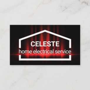 Red Electric Wave Powers Home Business Card