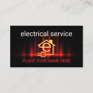 Red Electrical Wave Electrician Repairs Business Card