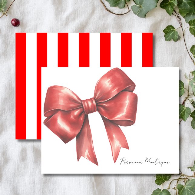 Red Elegant Big Bow Thank You Note Card (Creator Uploaded)