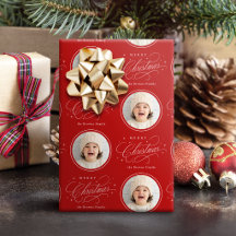 Red Elegant Calligraphy Merry Christmas photo