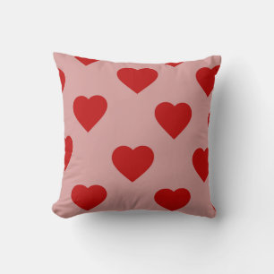 Red Elegant Cute Cosy Modern Romantic Chic Heart Cushion
