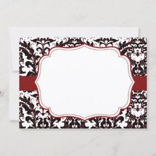 Red Elegant Damask Customisable Invitation
