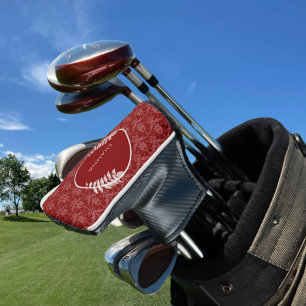 Red Elegant Damask Golf Head Cover