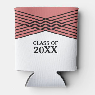 Red Elegant Deco Graduation Can Cooler