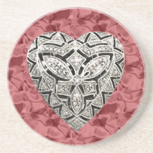Red Elegant Designer Heart Coaster