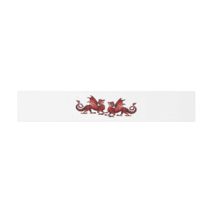 Red Elegant Dragons Wedding Belly Bands Invitation Belly Band