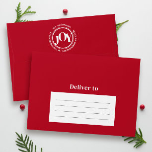 Red Elegant Festive Christmas Return Address Envelope