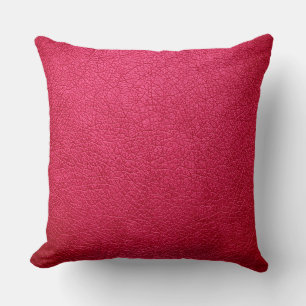 Red Elegant Leather Look Cushion