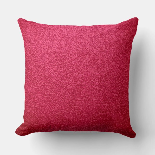 Red Elegant Leather Look Cushion (Front)