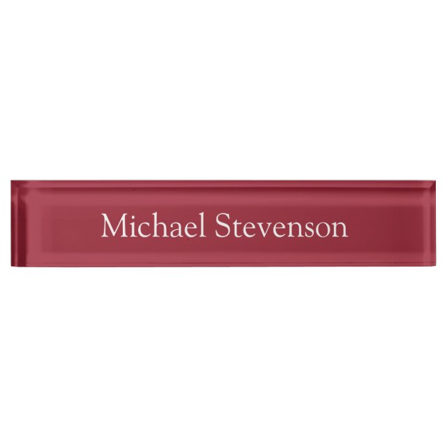 Red Elegant Modern Stylish Business Nameplate (Front)