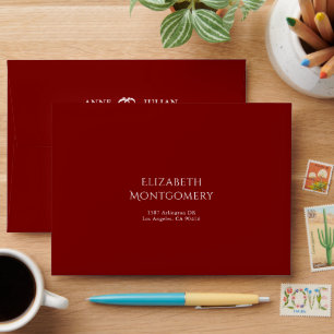 Red Elegant Modern Wedding Invitation Envelope