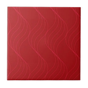 Red, elegant, simple modern cool wavy illustration ceramic tile