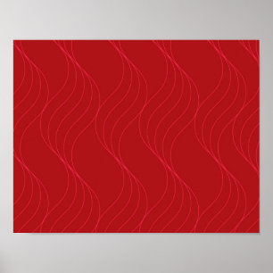 Red, elegant, simple modern cool wavy illustration poster