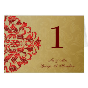 red Elegant table seating card