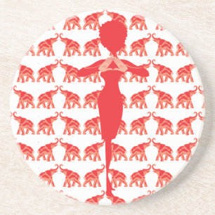Red Elephant Drink Coaster