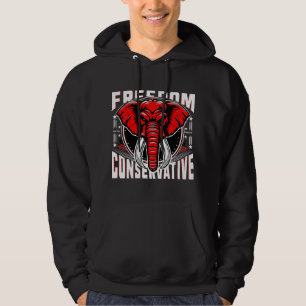 Red Elephant Faith Family Freedom Conservative Hoodie