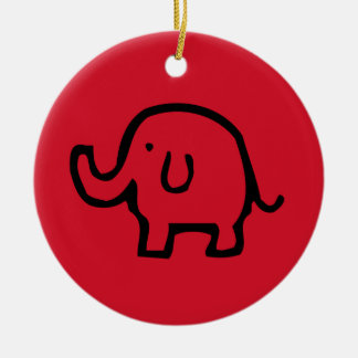 Red Elephant Image Ornament