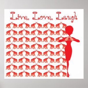 Red Elephant Poster